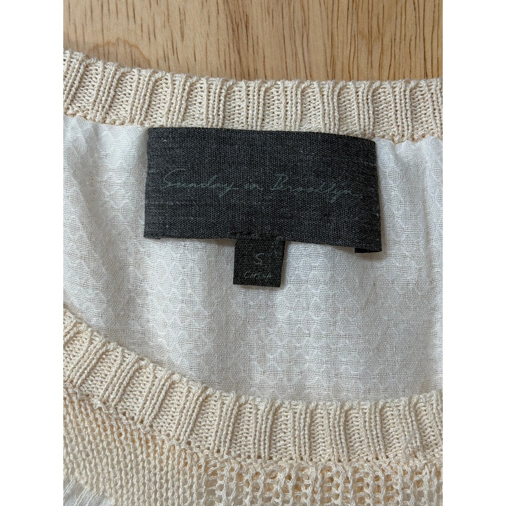 Anthropologie Neutral Pointelle Knit Soft Girl Coastal Tank Sunday in Brooklyn S - Picture 6 of 7